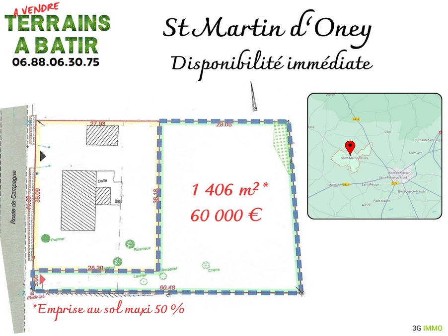 vente terrain landes saint martin d oney