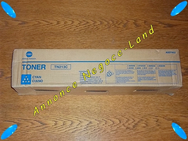 Toner Laser Konica Minolta TN213C Cyan Bleu (Original Neuf)
