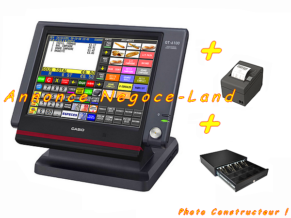 Photo Pack caisse enregistreuse tactile Casio QT-6100 avec Logiciel son image 1/1