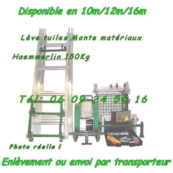 Photo Monte mat?riaux Haemmerlin Maxial MA415 Charge 150kg l?ve tuiles (Reconditionn?) image 1/1