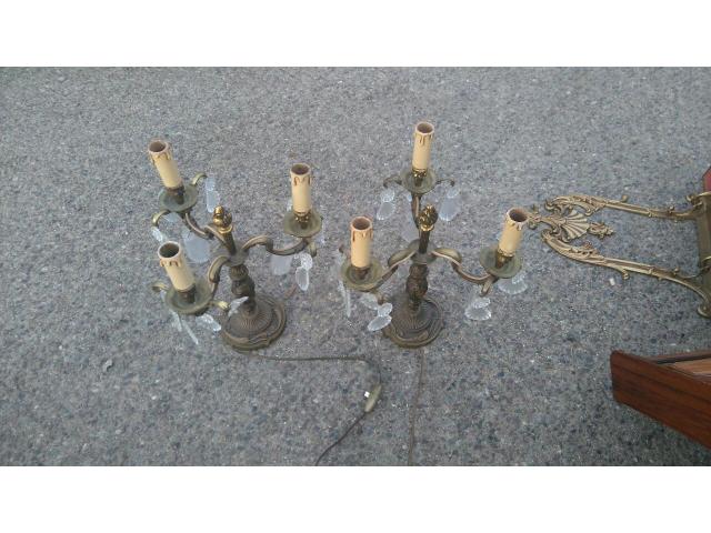 2 candelabre garniture de chevet bronze fin 19eme