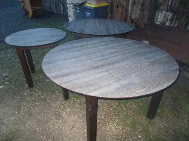 Photo 3 table rondes en bois tbeg  faire prix image 1/4