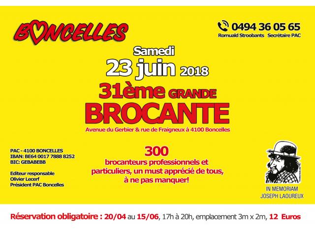 31ème grande brocante de juin de Boncelles - 23 juin 2018
