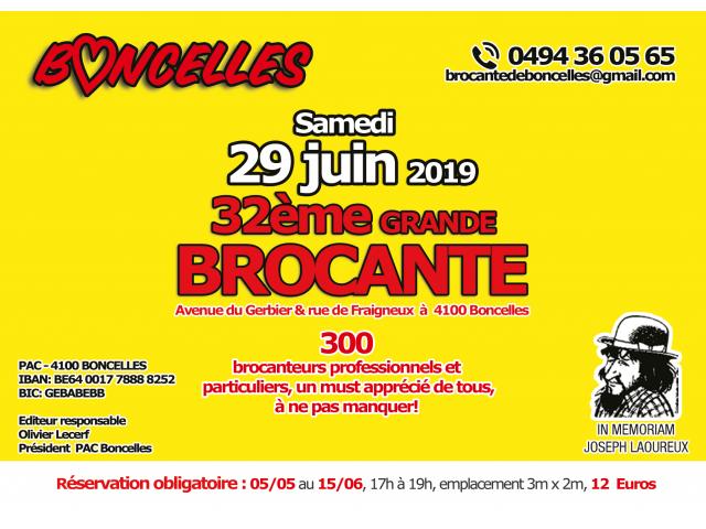 32ème grande brocante de Boncelles - 29 juin 2019