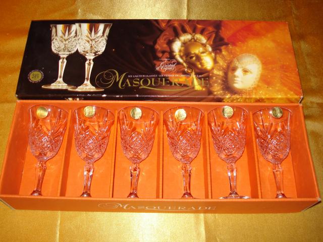 Photo 6 verres à liqueur Masquerade cristal d'Arques image 1/3