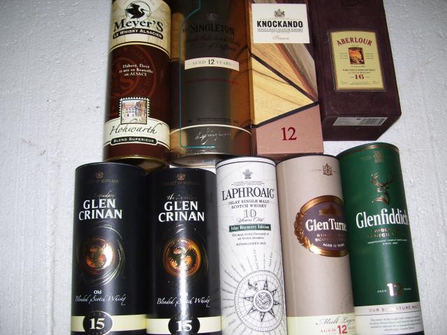 9 Boites Vide Whisky pour Collectionneur