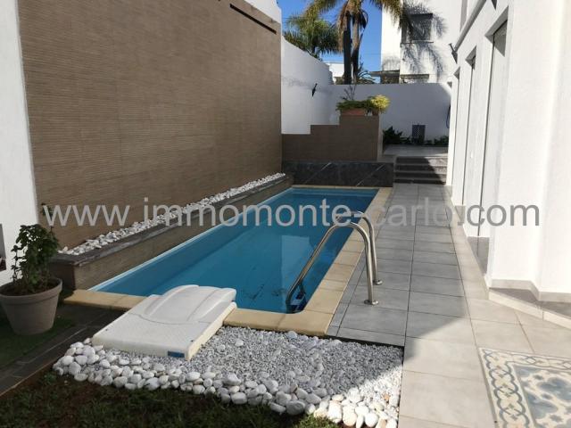 À louer villa neuve haut standing avec piscine à Hassan Rabat