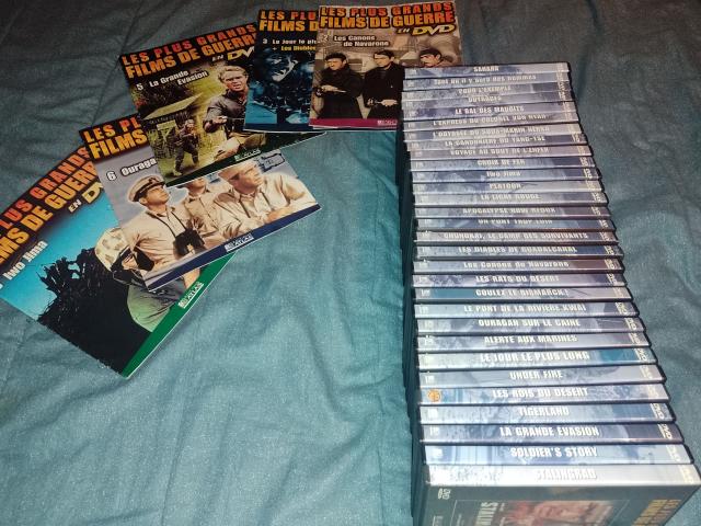 A vendre lot de 30 DVD collection les plus grands films de guerres