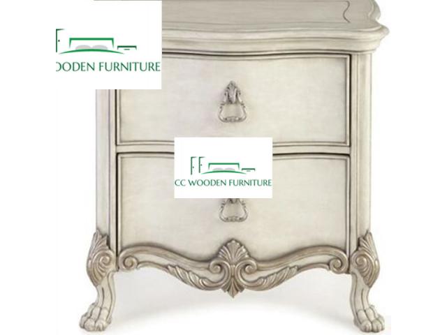 Photo American bedside table classical solid wood bedside table nightstands storage image 1/1