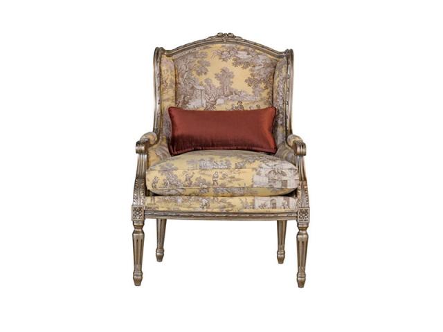 Photo American style solid wood carved fabric sofa High back chair contemporary sofa image 1/1