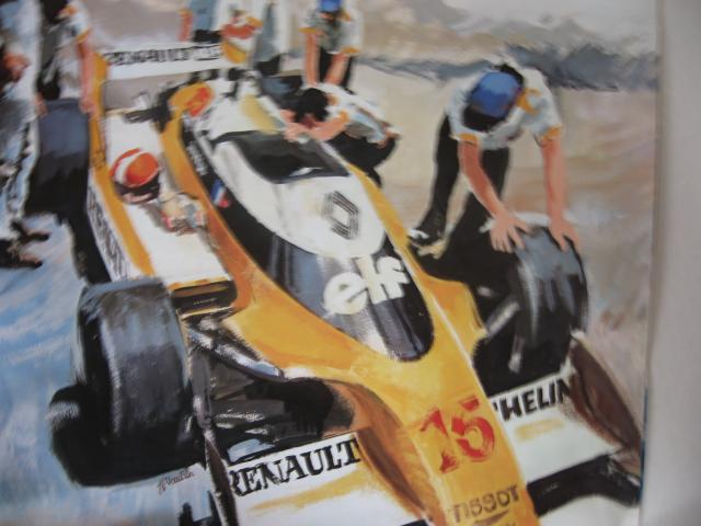 Ancienne affiche Renault 80' ancien sigle signée J.F Vautrin