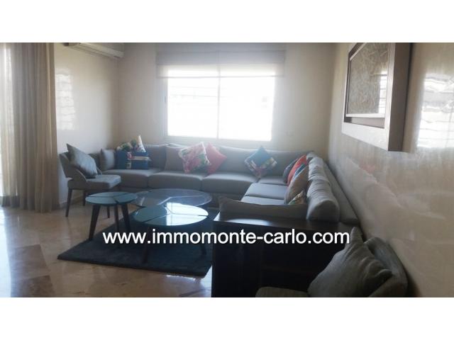 Appartement meublé avec terrasse  à louer à Hay Riad Rabat
