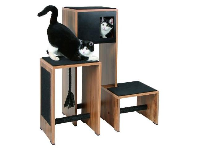 Arbre à chat 100 cm moderne trio noir arbre chat moderne arbre chat design arbre chat contemporain g