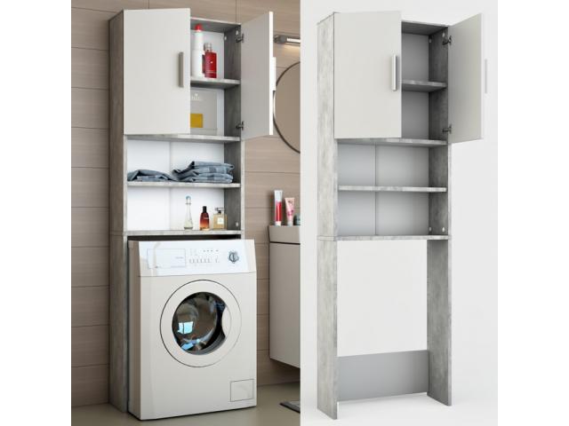 Armoire lave-linge gris béton armoire machine à laver meuble encastrement machine à laver rangement 