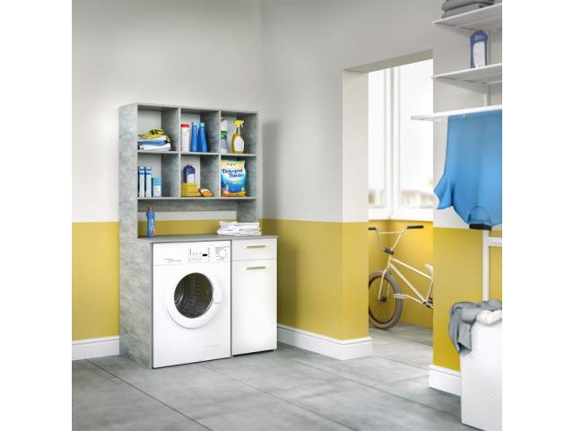 Armoire lave-linge XXL gris béton armoire machine à laver meuble encastrement machine à laver rangem