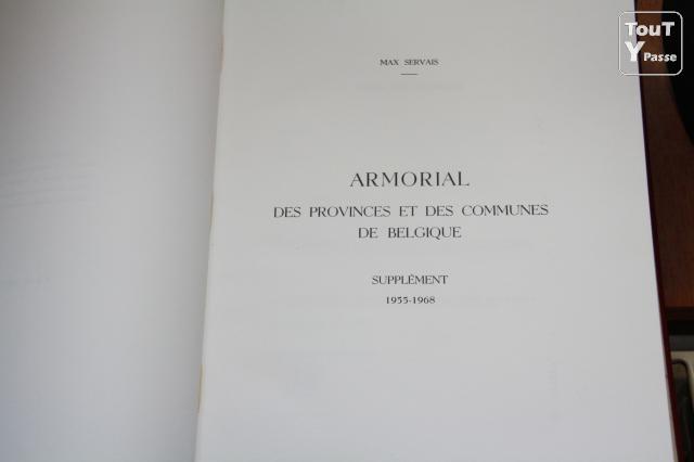 Armorial des provinces et des communes de Belgique. Supplément 1955-1968