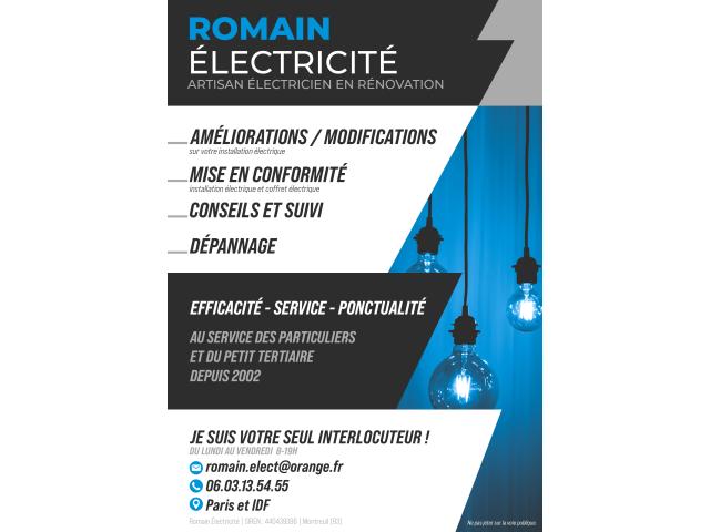 ARTISAN ELECTRICIEN  « EN RENOVATION »