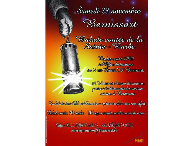 Balade contée de la Sainte-Barbe à Bernissart - Samedi 28 novembre
