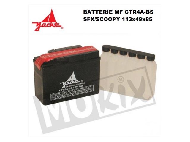 BATTERIE 12 VOLTS A CTR04A-BS DIMENSIONS 113 X 49 X 85 SFR SCOOPY MOTO SCOOTER