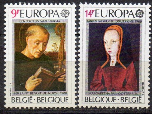 Belgique timbres Europa 1980-1985