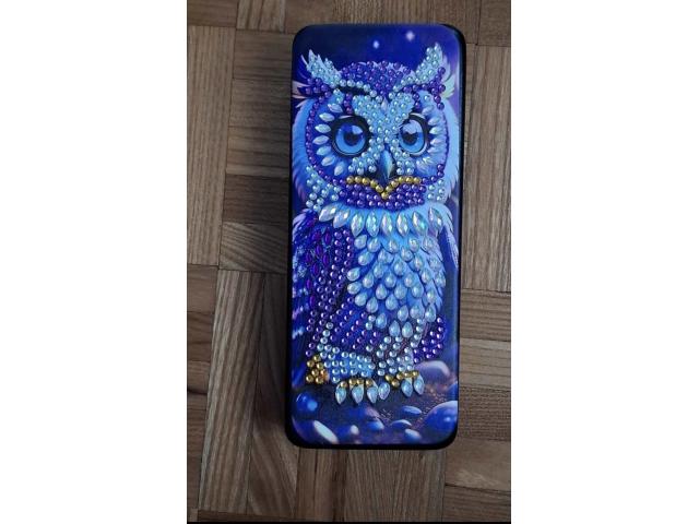 Photo Boîte à lunettes hibou en diamond painting neuve image 1/2