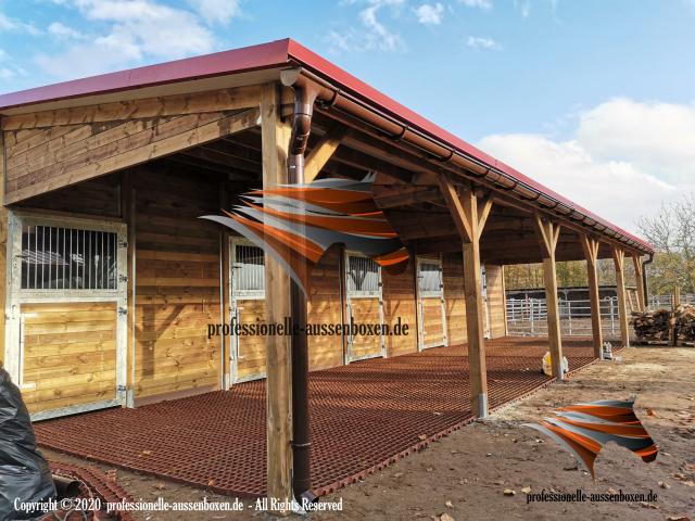 Box extérieur pour chevaux, Box pour chevaux et Abri de prairie, Construire un abri ouvert, Construc