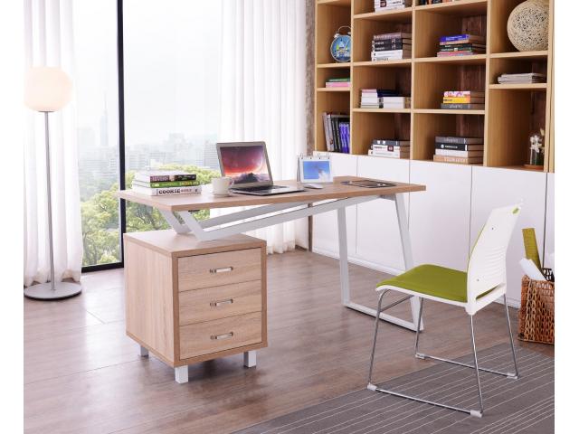 Bureau design tendance blanc et chêne bureau design bureau bois massif bureau professionnel bureau m
