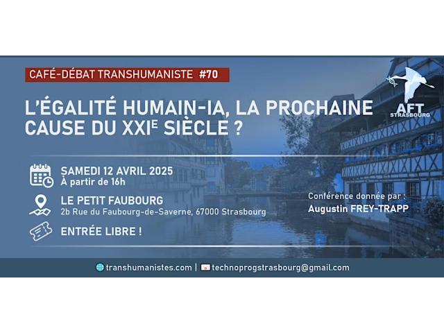 Photo Café-Débat : " L’égalité humain-IA, la prochaine cause du XXIe siècle ? " image 1/1