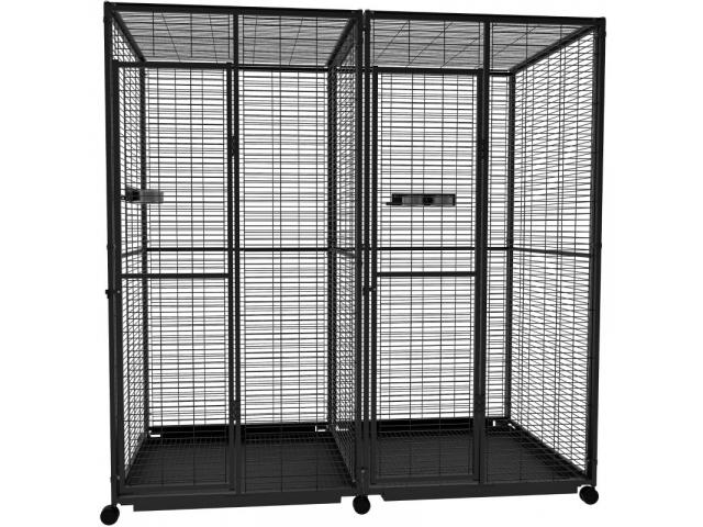 Cage perroquet double 2x1x2 m cage perroquet arkansas Volière 2x1x2 m pour perroquet cage ara