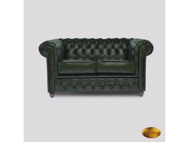 Canapé Chesterfield Brighton FT 2 places Antique Vert