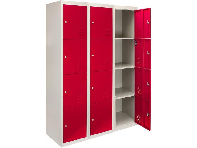 Casier vestiaire rouge armoire en acier x12 vestiaire métallique casier rangement vetement casier pe