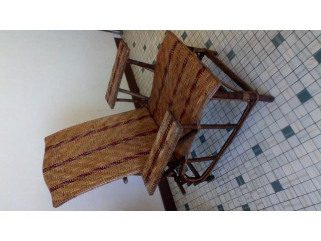 chaise longue fauteuil en osier