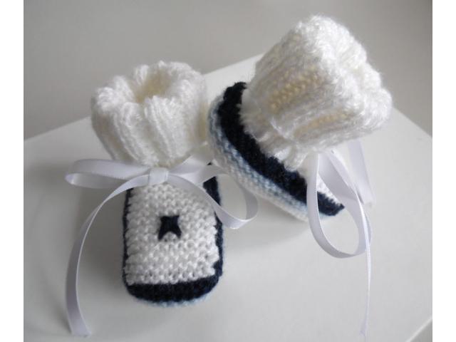 Chaussons bébé tricot laine fait main