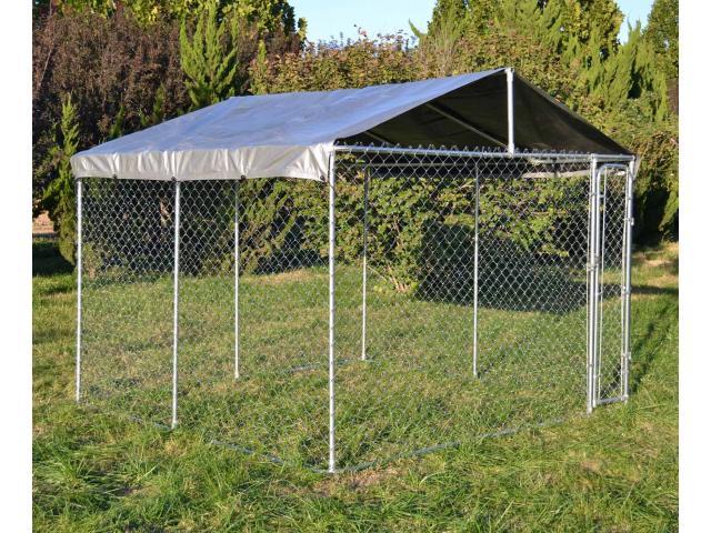 Chenil 9 m² + toiture chenil galvanisé enclos chien chenil pas cher chenil extérieur parc chien gran