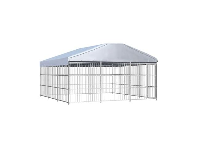 Chenil à barreaux 20m² + toit kit enclos geant enclos chien cloture alu chenil xxl chenil chien encl