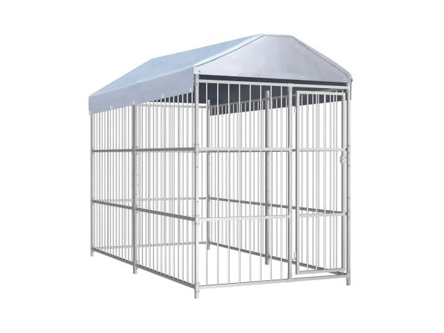 Chenil à barreaux 4,5m² + toit kit enclos geant enclos chien cloture alu chenil xxl chenil chien enc