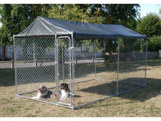 Chenil + toit chenil XXL abri chien enclos parc cage chien