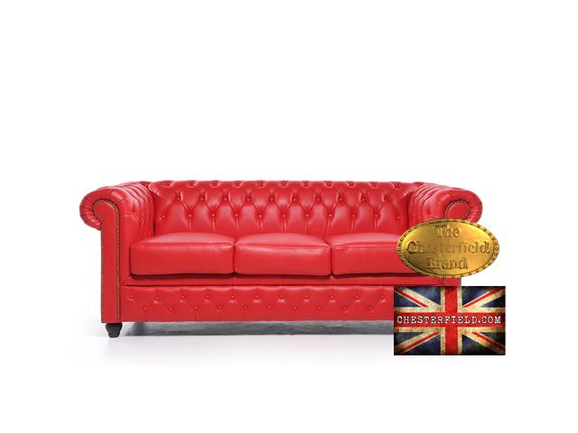 Chesterfield canapé 3 places Rouge