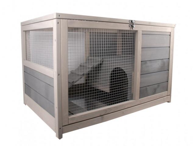 Photo Clapier moderne gris et blanc cage lapin cage chinchilla cage furet clapier en bois clapier moderne  image 1/6