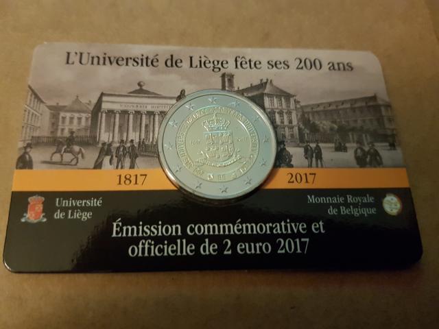 Photo Coincard Belgique 2017 2 Euros 200 Ans Université image 1/2