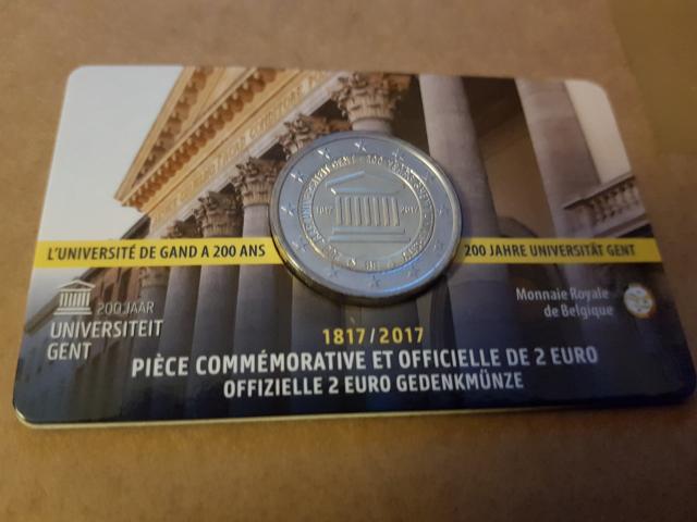 Photo Coincard Belgique 2017 2 Euros 200 Ans Université Gent image 1/2