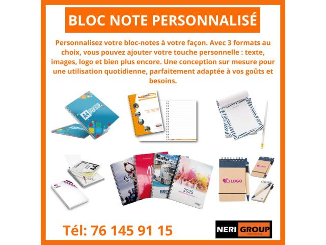 CONCEPTION ET IMPRESSION DE BLOC-NOTES PERSONNALISÉS