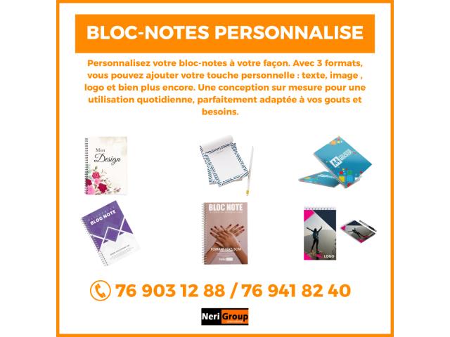 CONCEPTION ET IMPRESSION DE BLOC-NOTES PERSONNALISÉS