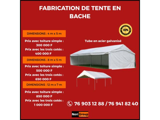 CONCEPTION ET VENTE DE TENTES EN BÂCHES AU SENEGAL.