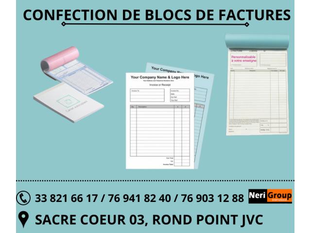 CONFECTION DE BLOCS FACTURES A BAS PRIX