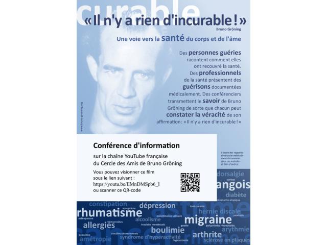 Conférence d’information «il n’y a rien d’incurable!»