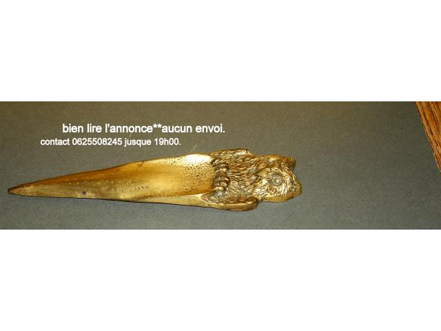 coupe papier bronze deco hibou chouette.