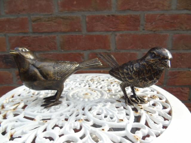 couple d oiseaux en bronze, taille naturel