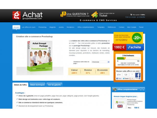 Créer un site e-commerce à votre disposition sur Achatgroupe