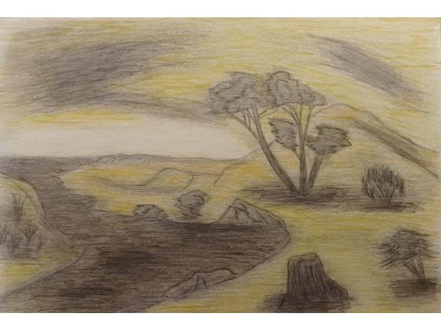 Dessin, paysage à vendre